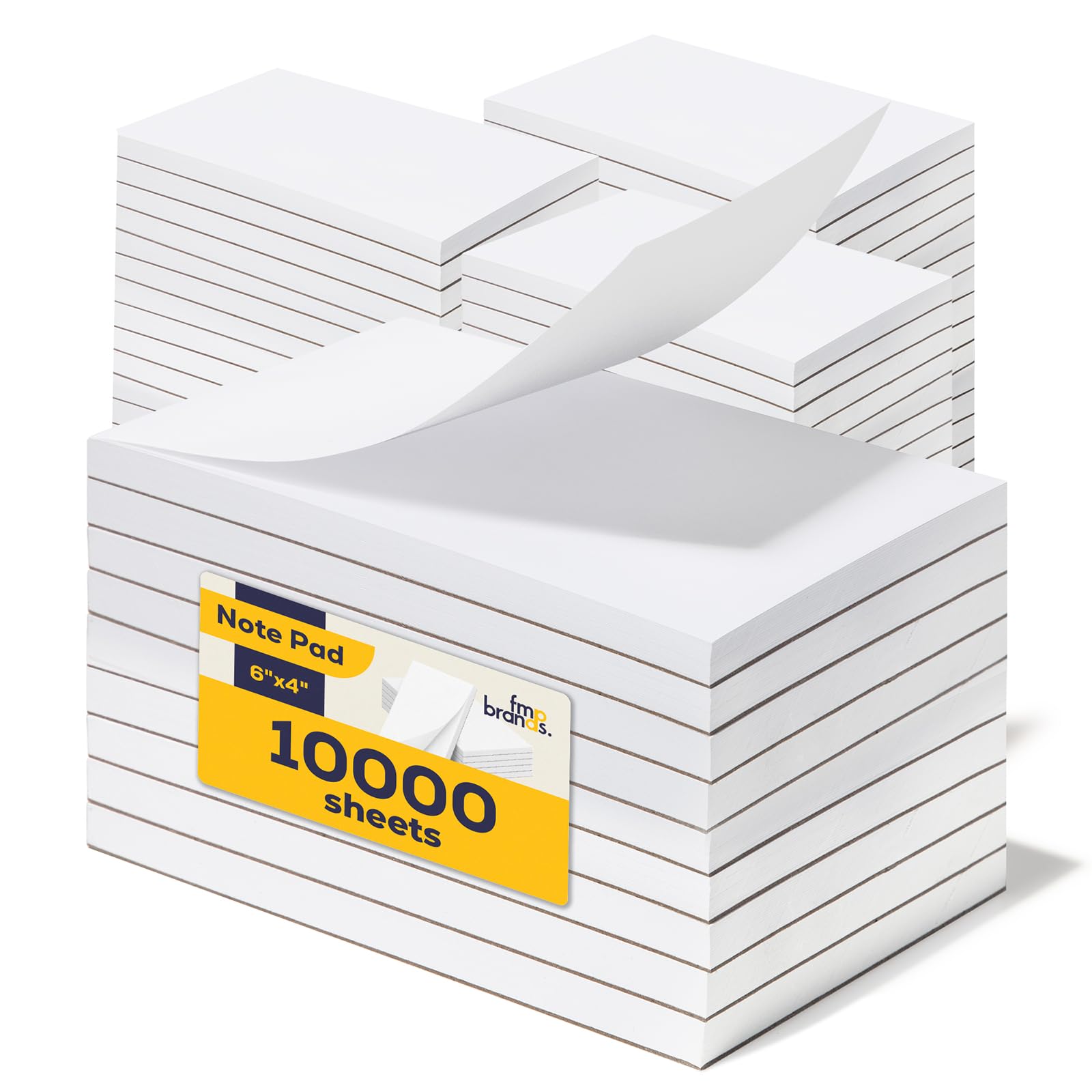 FMP Brands 100 Pack Total 10000 Sheets Note Pads 4x6 100 Sheets Per Memo Pad Server Note Pads