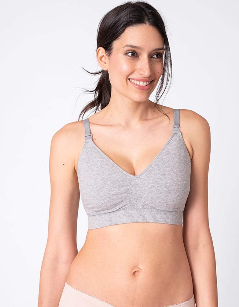 Seraphine Women's Nursing Bra - Twin Pack Grey & Blush : Clothing, Shoes & Jewelry