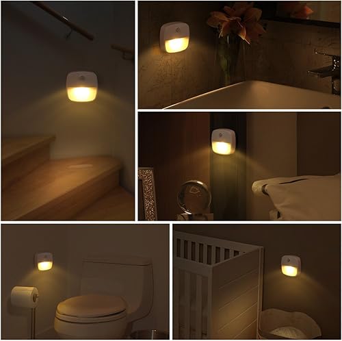 Miniatura 10 de AMIR Luz con sensor de movimiento mejorada para interiores, luces de escalera, funciona con pilas, luz nocturna LED inalámbrica adhesiva para Blanco
