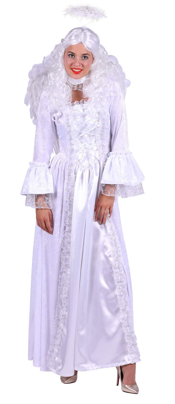 T2916-XXL weiß-Silber Damen Engel Weihnachts Kostüm Gr.XXL