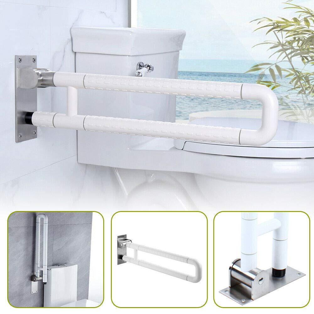 Asidero plegable de ducha de 60 cm para discapacitados, soporte de pared, pasamanos para personas con discapacitados, antideslizante, para baño