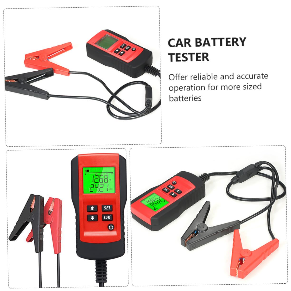 Tester per Batteria Auto 12v Compatto e Leggero, Analizzatore Diagnostico per Batterie di Auto, Camion e Motocicli, Strumento di Professionale per Officine e Fabbriche