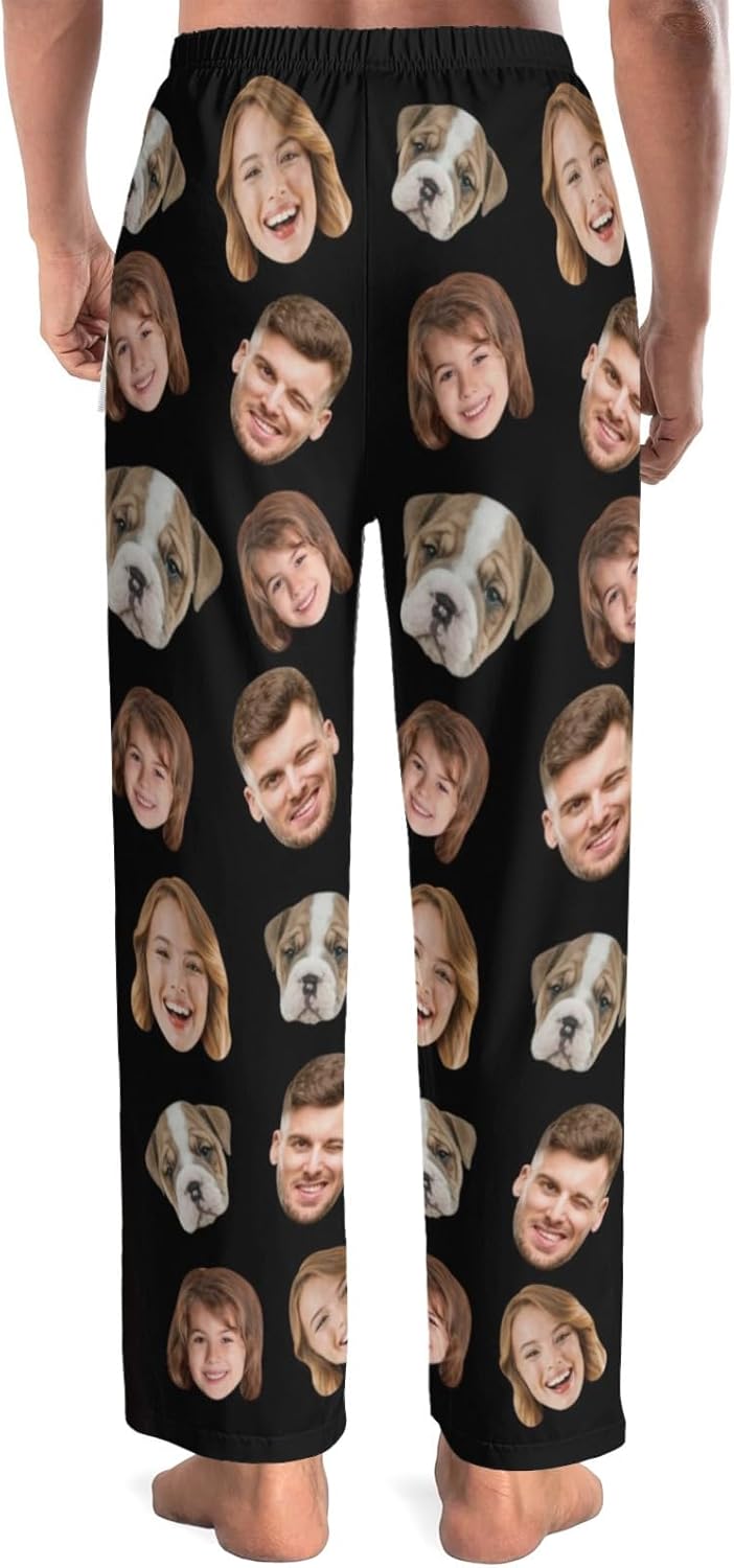 Custom Pajama Pants for Men & Women, Personalized Sleepwear with Photo Face Text, Funny Pj Bottoms for Christmas Gifts - Image 3