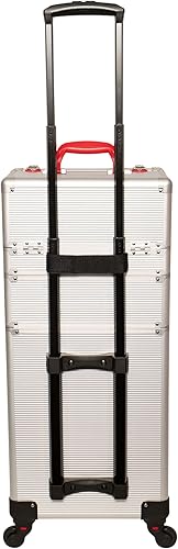 Miniatura 10 de VER Beauty Estuche de viaje profesional 6 en 1 con ruedas para maquillaje profesional con 4 ruedas y tapa adicional, Lavenda a rayas, Estuche de