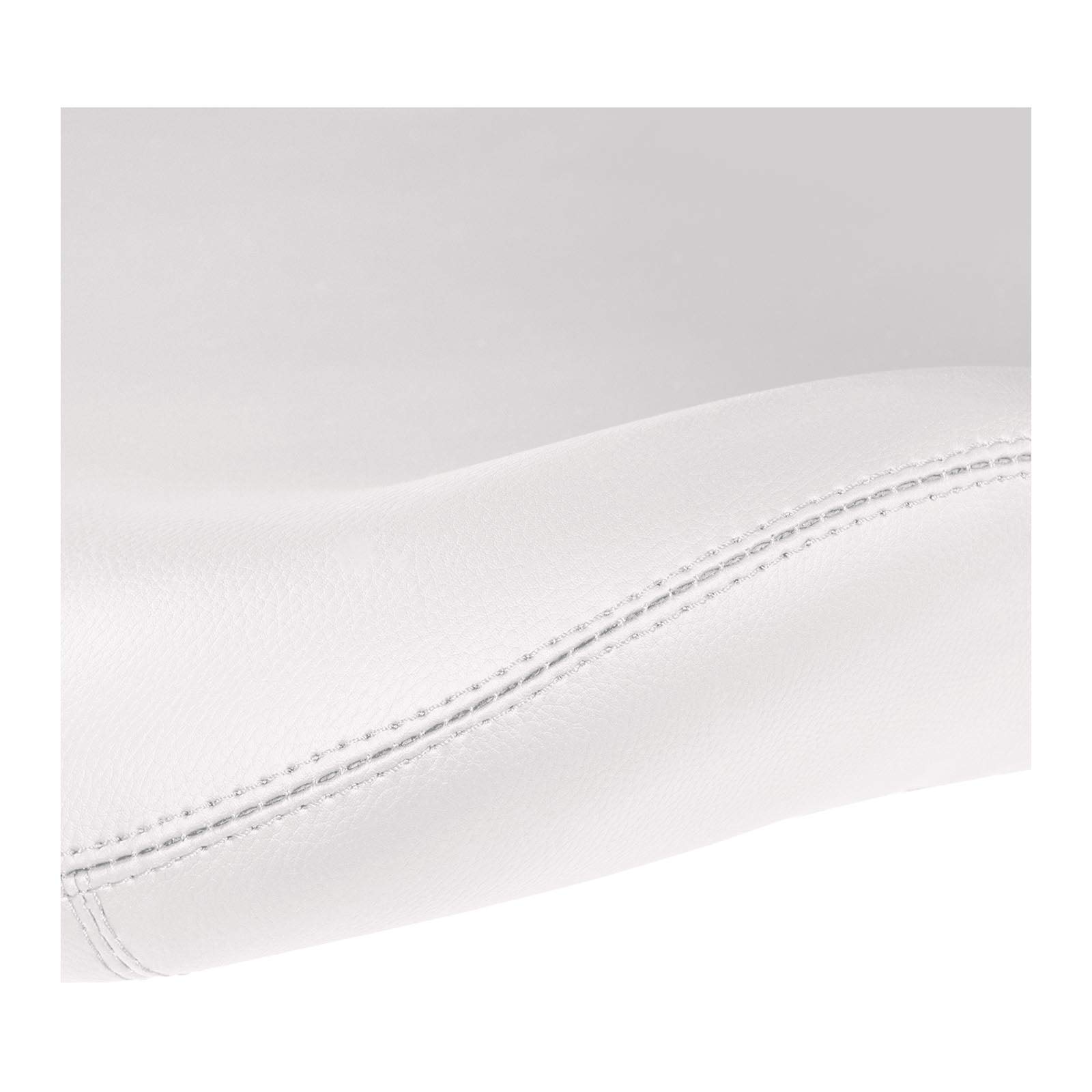 Physa Tabouret ? roulettes Dossier Coiffeur Travail Physa Andria White (Vérin Gaz, Hauteur 44-57 cm, Max 150 Kg, Rev?Tement PVC, Blanc)