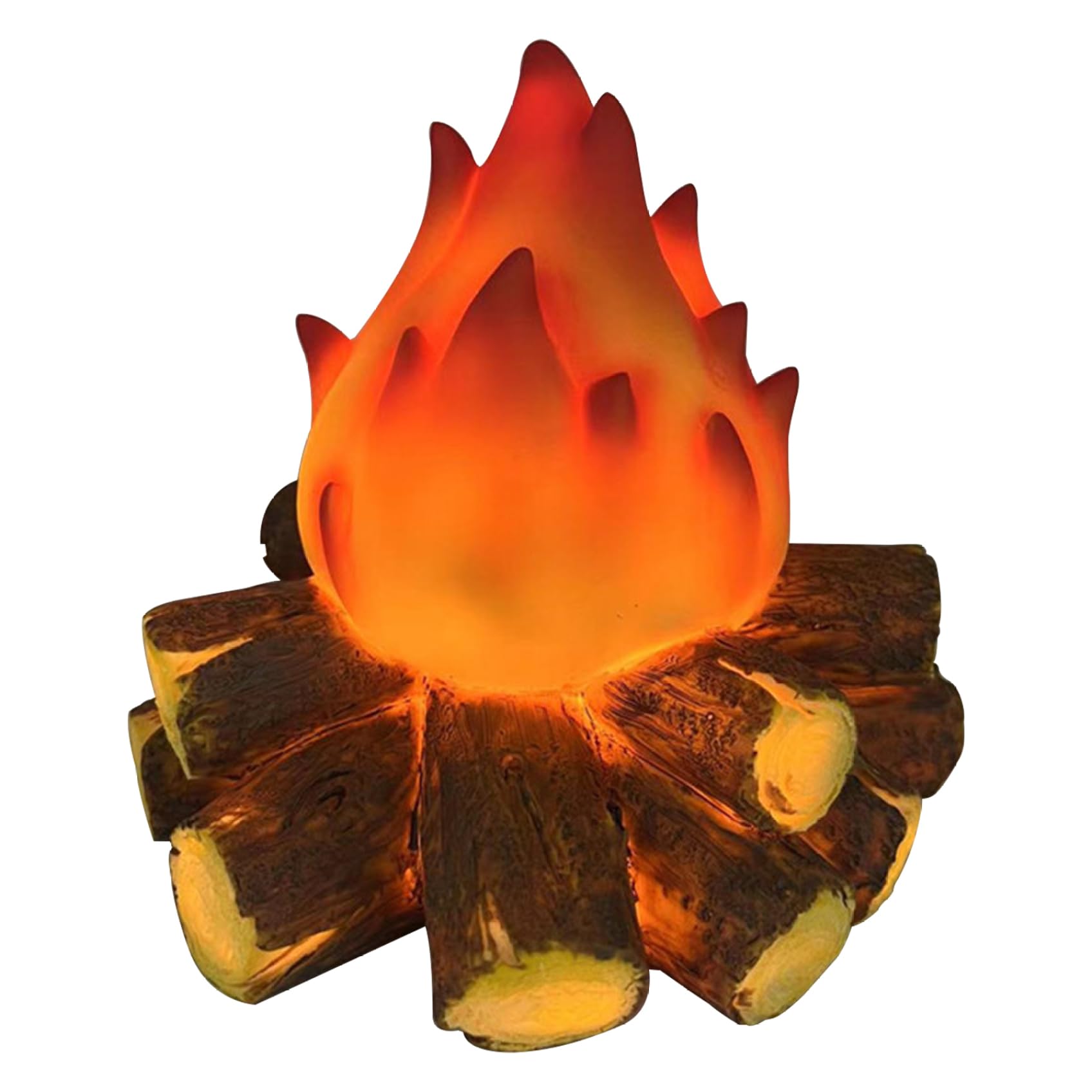 Bemonew Campfire 3D Faux Fireplace Logs Realistic Battery Powered Flameless Fire Flame for Halloween Christmas Camping Party Decorations Style1