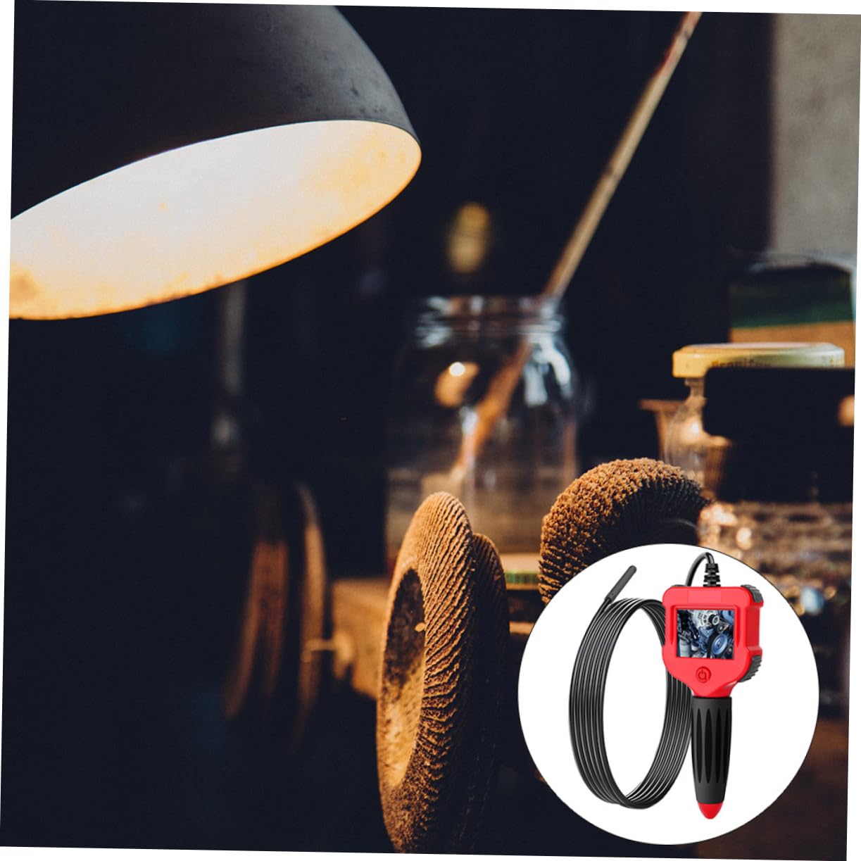 1set Industrial Digital Borescope Inspection Camera Portable Hd Display for Automotive Pipeline and Underwater Inspections