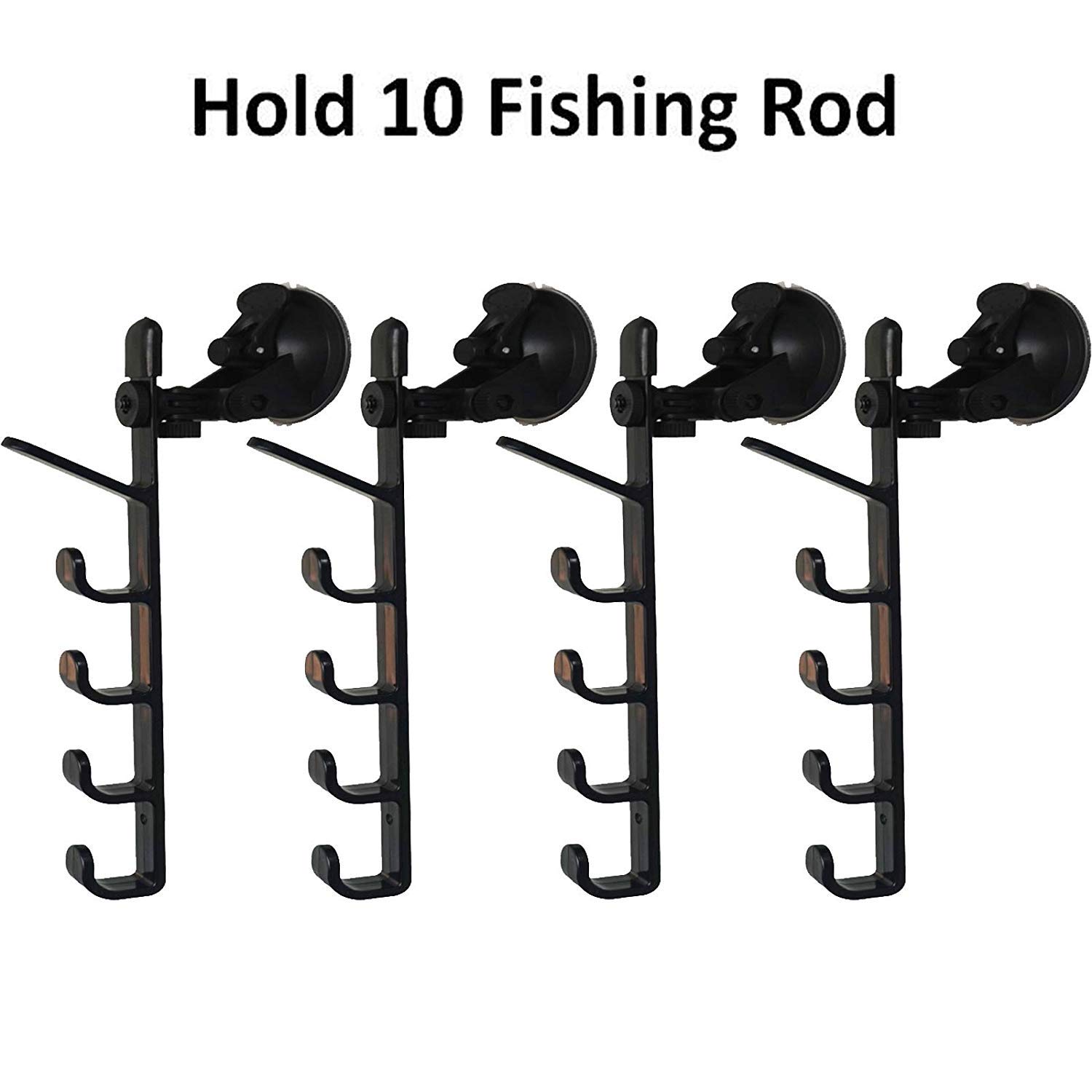 Strong Suction Cups Fishing Rod Rack / Holder ~ ADJUSTABLE QUICK TO INSTALL?No Drilling Holes.? - Hold 10 Fishing Rod. for Car, SUVs, Wagons, and Vans or window, on anywhere the smooth surface is.