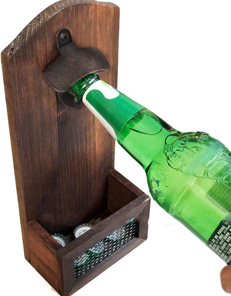 TOP оƒƒERS Cherry Juilt 5Pack Bottle Opener Wall Mounted Rustic Beer Opener Set Vintage Look with Mounting Screws for Kitchen Cafe Bars(A)
