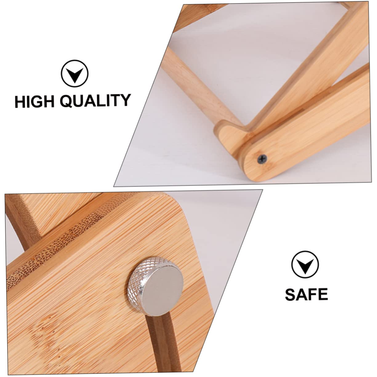 Supporto Altezza Cavo Angoli Design Regolabile Arrotondati, Computer Portatile, in Legno Beige Scrivania, per Laptop, per Ufficio e Casa