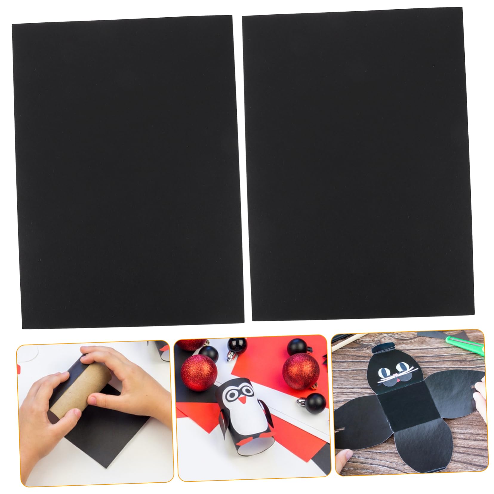 Ciieeo 100pièces Papier Cartonné Noir Pour Créations Artistiques Artisanales Papiers Impression Vierges Pour Loisirs Créatifs Et Bricolage