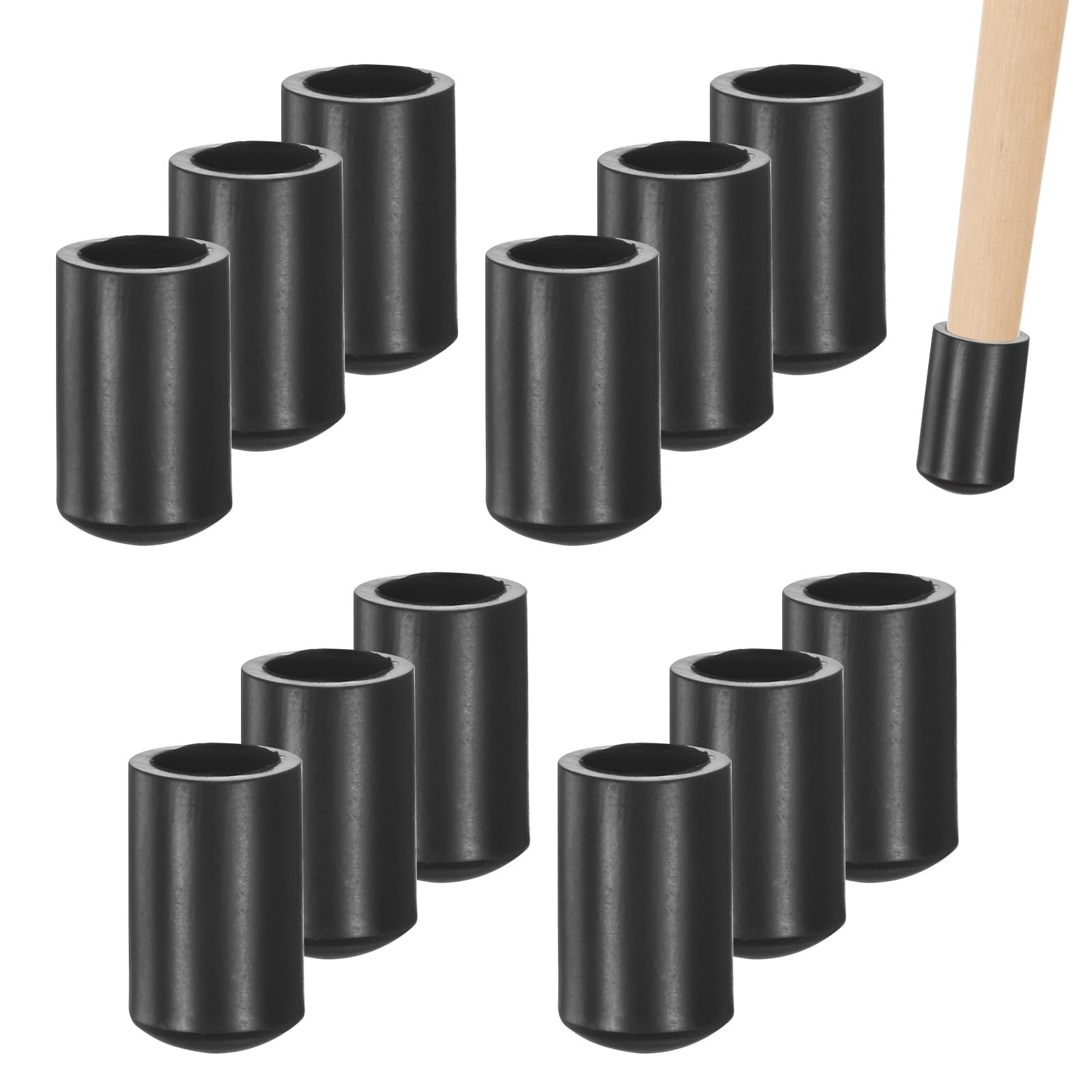 M METERXITY 12Pcs Round End Cap 1/4"(6mm) PVC Cover Cap Protector