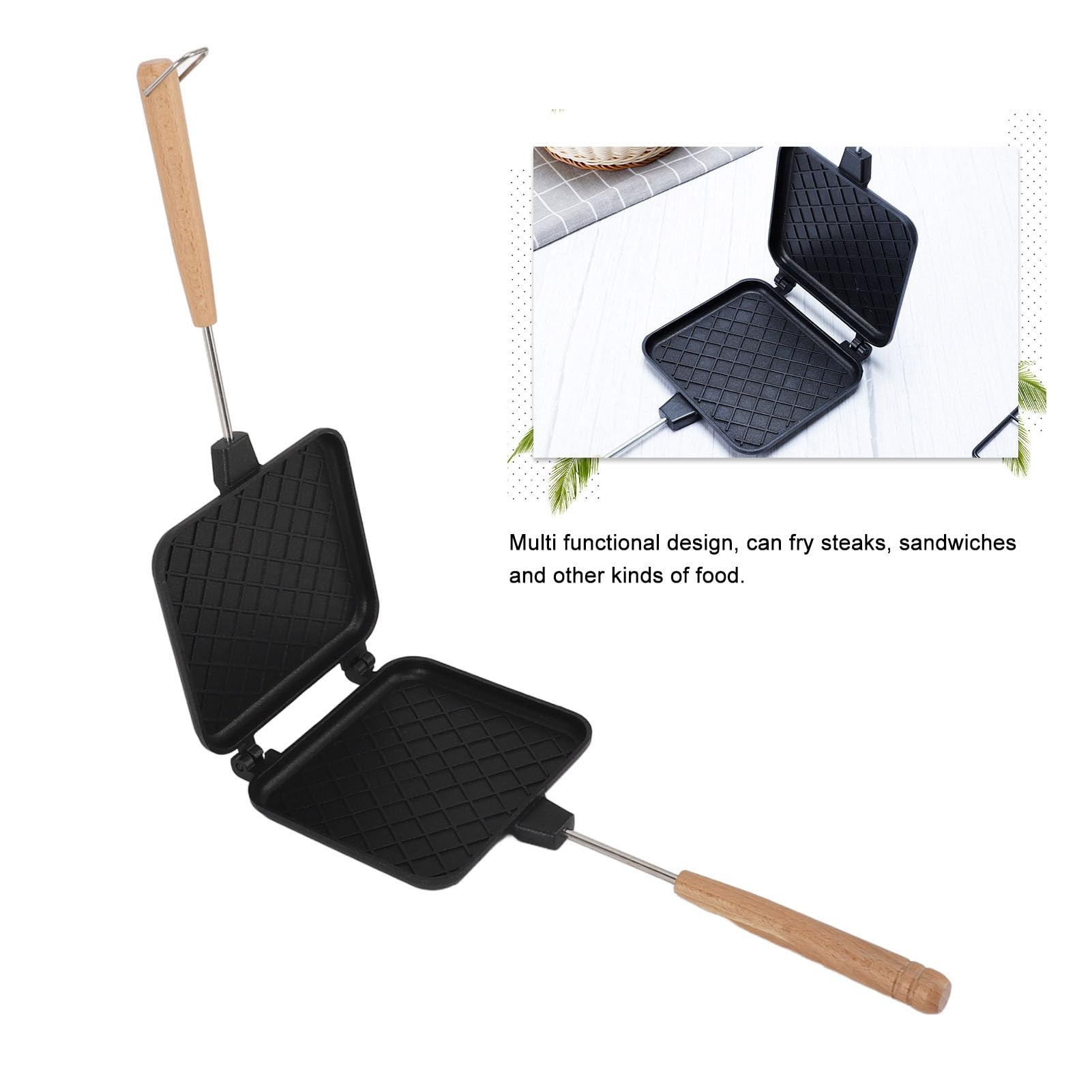 Toastie Maker Doppio Lato Antiaderente per Panini Tostati Padella per Colazione per Fornello a Gas Fornello a Induzione