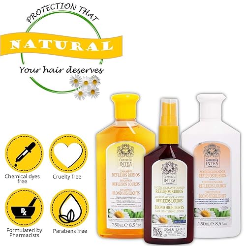 Miniatura 2 de Camomila Intea Champú y Acondicionador Set  Mejorador hecho con Extracto Natural de Manzanilla  Loción Iluminadora de Cabello Incluida