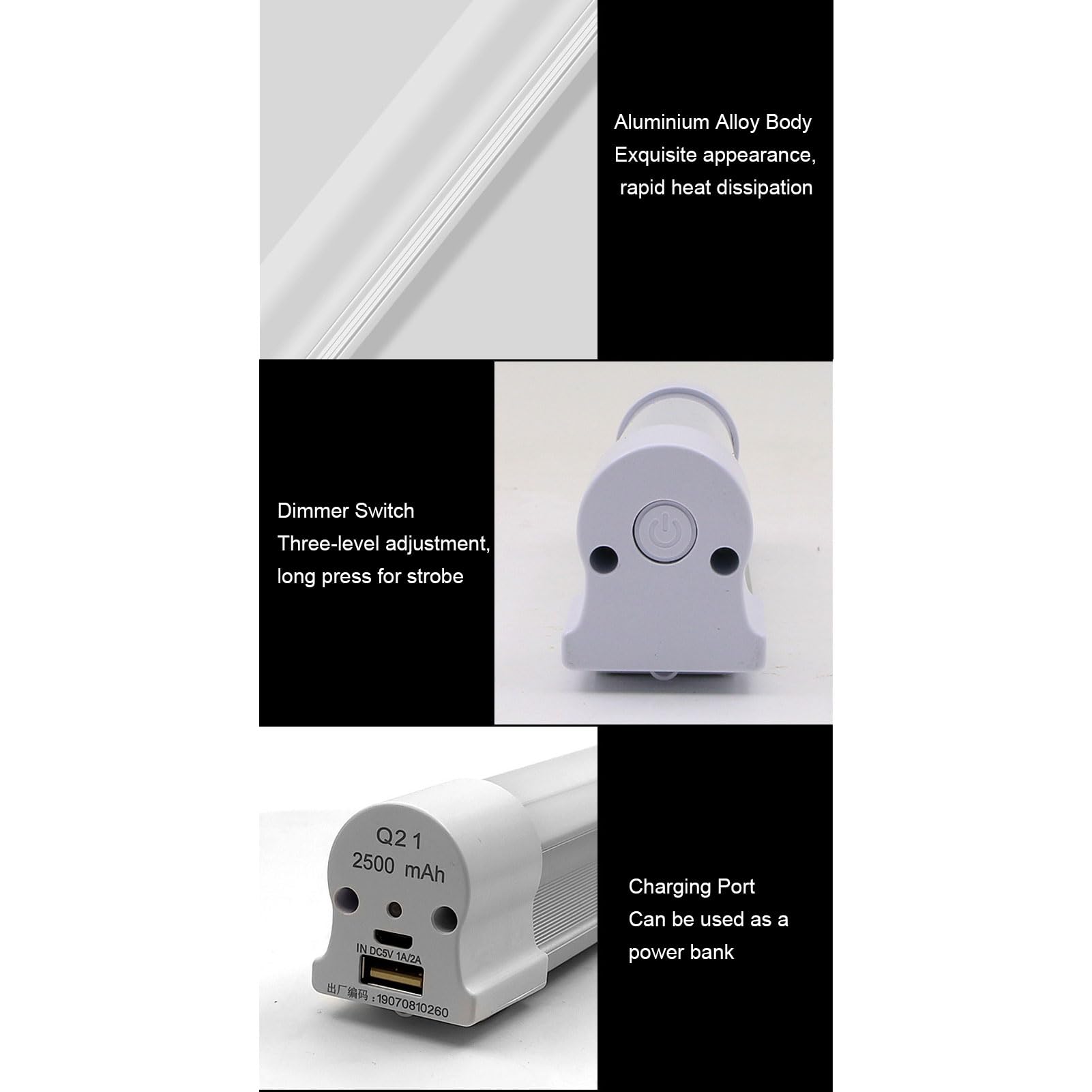 Aramox LED Lichtröhre Akku Magnetische Werkstattlampe mit 6000mAh