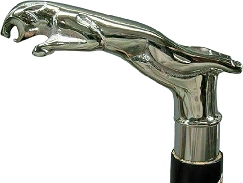 Ever Cart - Bastón de latón con mango de jaguar, hecho a mano, steampunk, madera victoriana antigua, el mejor regalo elegante para tus seres