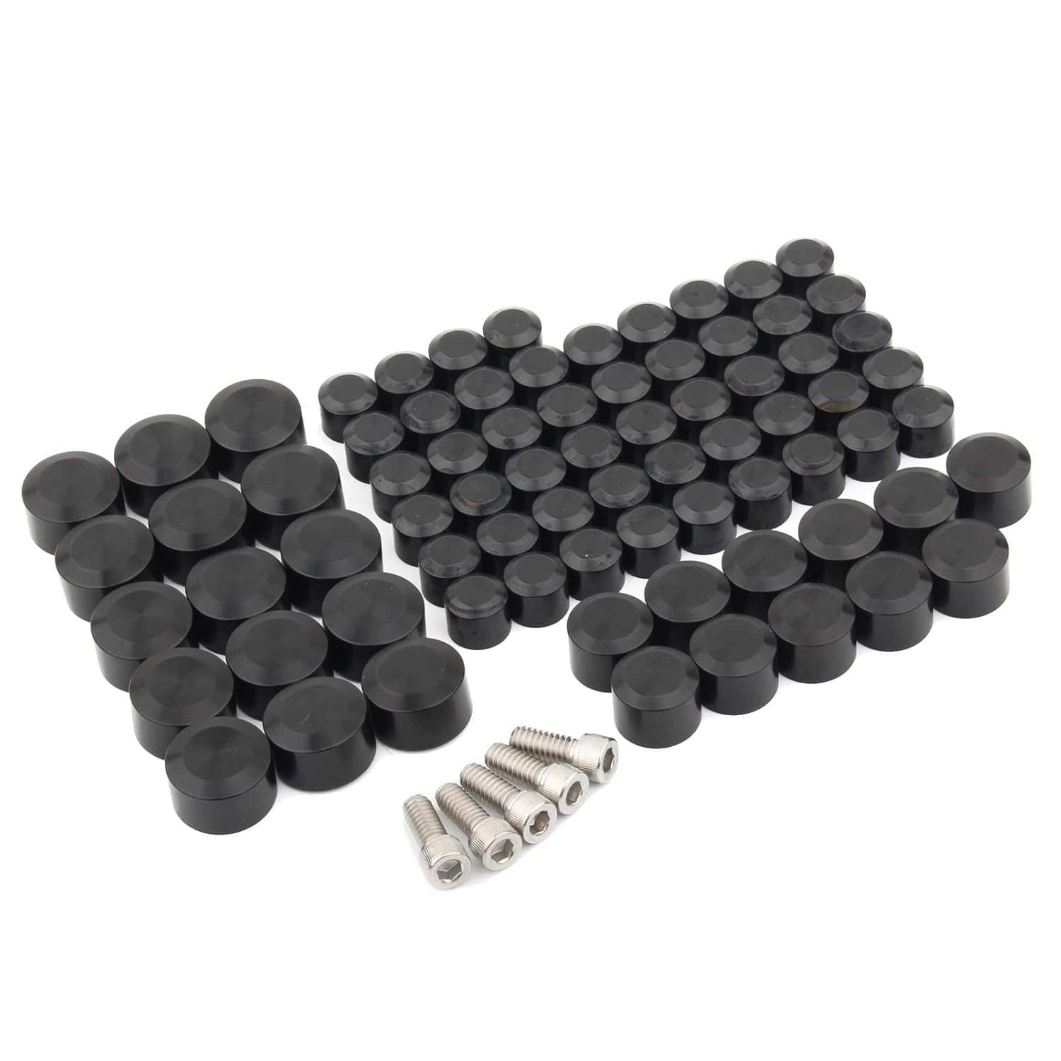 Bolt Covers Engine Head Bolts Toppers Caps Kit Aluminum for Harley Twin Cam Touring 2007-2016 Road King Electra Glide Street Glides Road Glide FLT FLH 75 Pcs (Chrome)