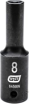 GEARWRENCH 1/2" Drive Deep Impact Metric Socket 8mm, 6 Point - 84566N