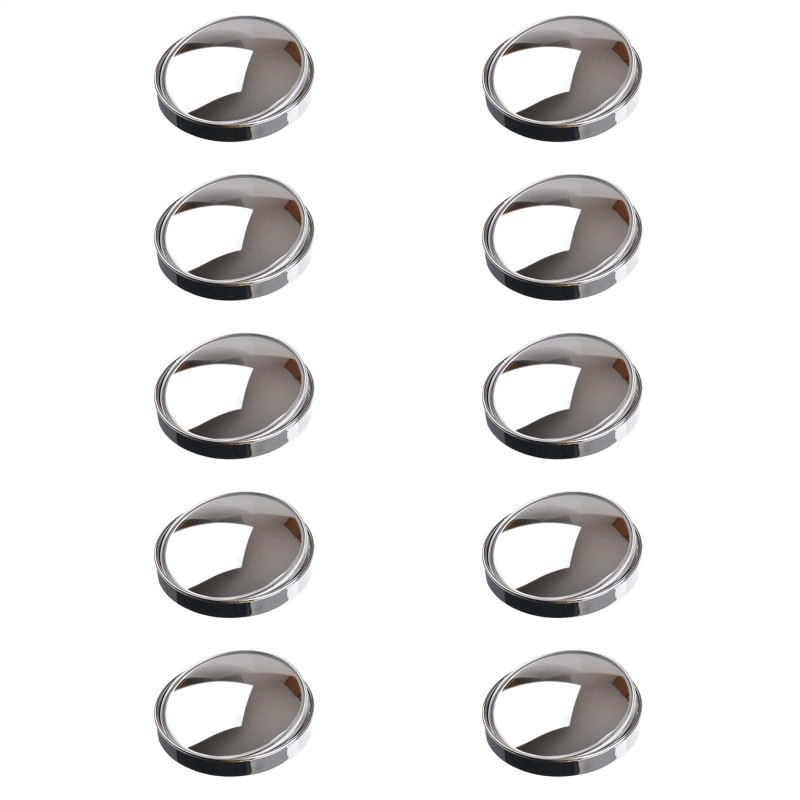 Vetro Specchio Specchietto Retrovisore Asivo Convesso Per Punto Cieco Con Grandangolo Regolabile - Accessori Per Specchietti Per Auto Da 75 Mm (argento) 10 Pezzi