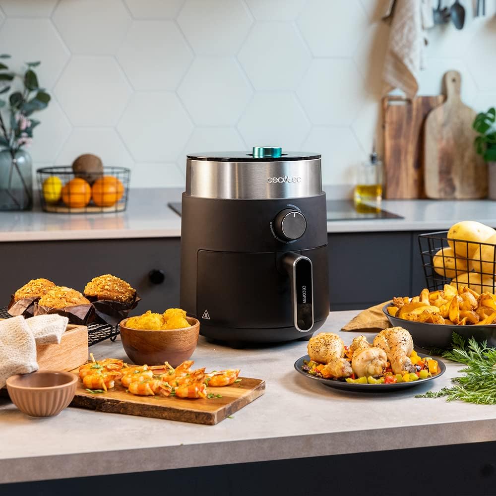 Placing food into air fryer basket