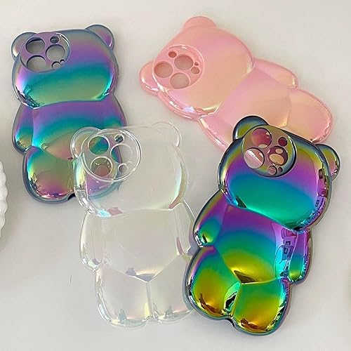 Miniatura 6 de Bonita funda de teléfono compatible con iPhone 13 Pro Max de 6.7 pulgadas, colorida funda holográfica láser de rayos azules, funda de silicona suave