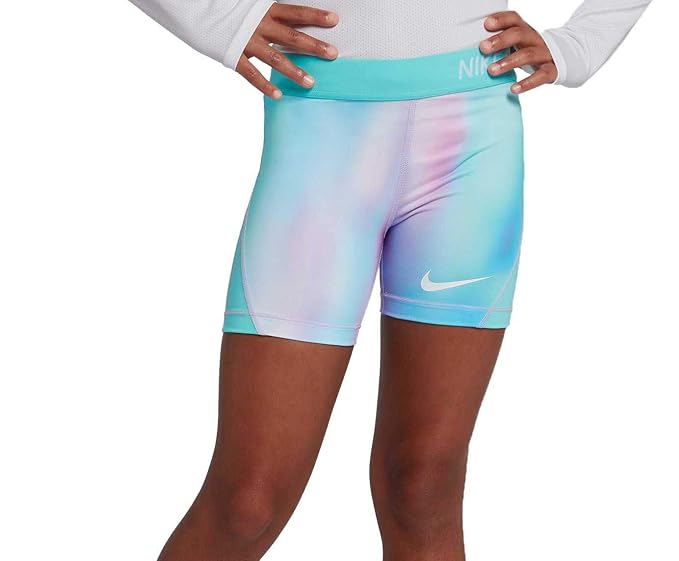 Nike Pro Girl S 4 Dri Fit Tie Dye Compression Shorts Twilight Pulse Light Aqua X Small Amazon In Clothing Accessories