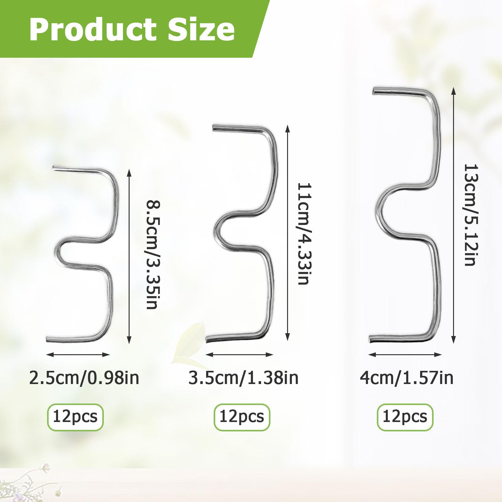 36 Stück Astspreizer für Obstbäume, Metall Aststütze Obstbaum 8/10/13cm, M-förmiger Astzieher Zweigspreize für Gartenbäume, Astklammern Biegehilfen zum Spreizen und Ebnen von Obstzweigen