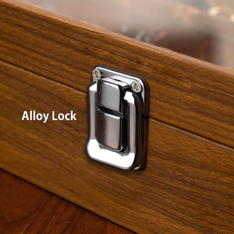 2‑Pack Walnut Wood Ring Jewelry Box Set, 100‑Slot Ring Display Case image 3