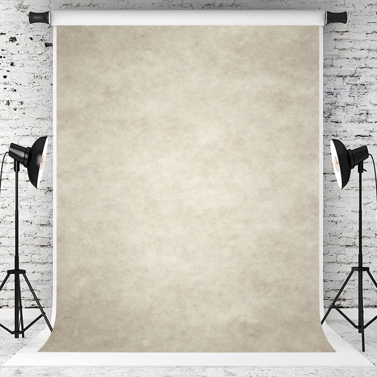 8ft(W) x8ft(H) Ivory Photo Backdrop Microfiber Absract Photo Studio Background for Photographers Headshots Old Master Photo Props