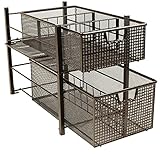 DecoBros Sliding Cabinet Basket Organizer Drawer, Bronze