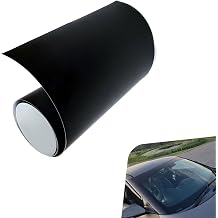 Car Windshield Sun Strip Tint, Anti-Glare Sun Blocking Heat Shield Banner, Waterproof Racing Styling Matte Decoration, Self-Adhesive Film for Most Cars Trucks SUVs Boats Black