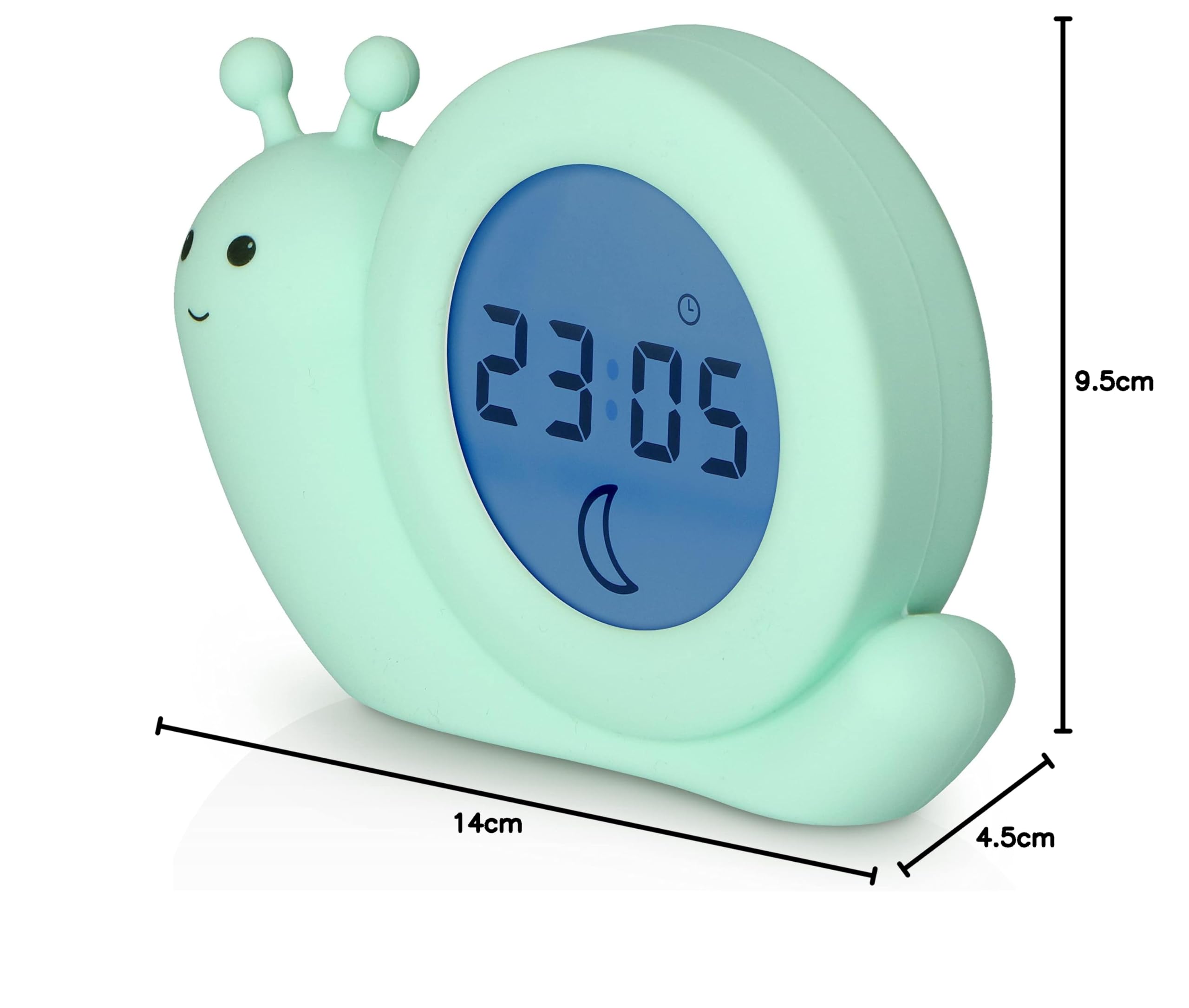 Alecto Baby BC110GN SIMON - Addestratore del sonno, luce notturna e sveglia, lumaca, verde menta