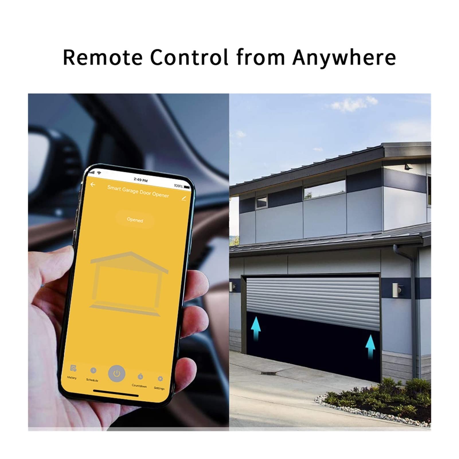 Tuya Smart Life Contrôleur d'ouverture de capteur sans fil pour porte de garage Interrupteur WiFi DIY Smart Home App Alerte sans hub