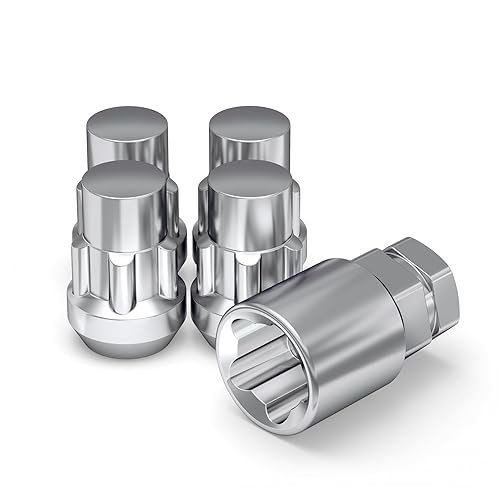 White Knight 40600S - Cerradura de rueda de bellota cromada M12 x 1.25, tamaño de rosca, 4 unidades