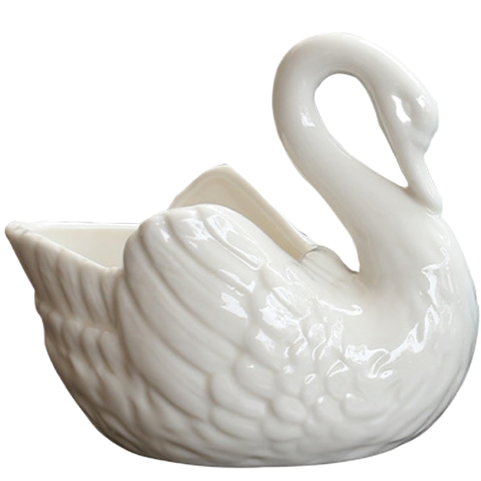Jardinière en forme de cygne pour petites plantes et succulentes d'intérieur