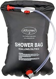 ObbomedÂ® HB-4020 5 Gallons / 20 Liters Portable Solar Shower Bedside Bag to be Hanged on Bedpost or IV Pole, Sun Heating Water Container for Easy and Safe Bathing for Shampooing, Caretakers, PVC, 1pce