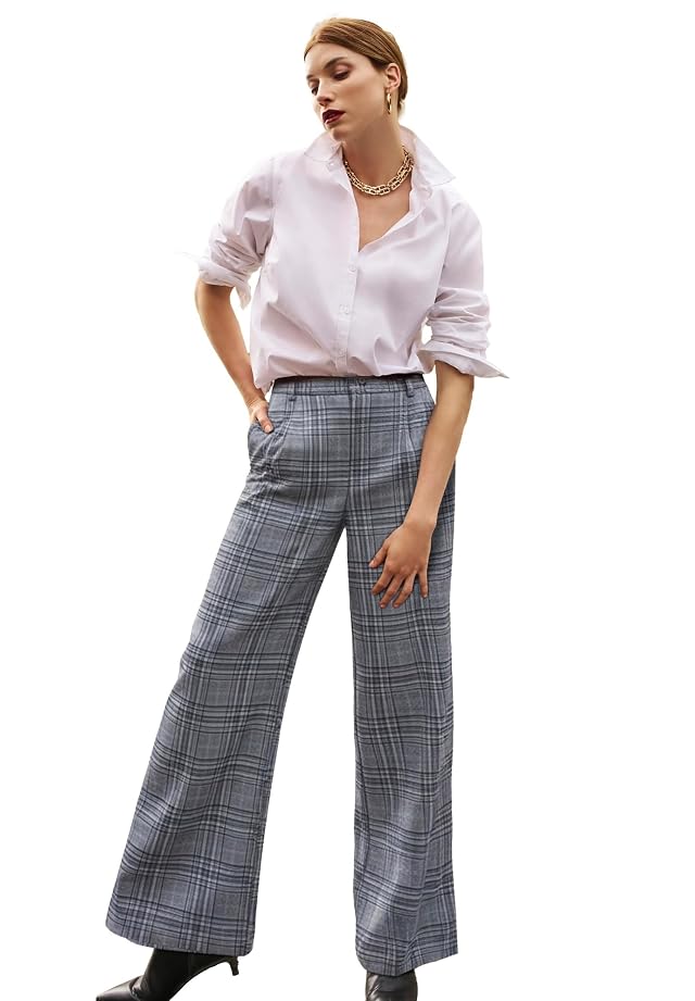 Jessica London Womens Plus Size Bi-Stretch Wide Leg Pant