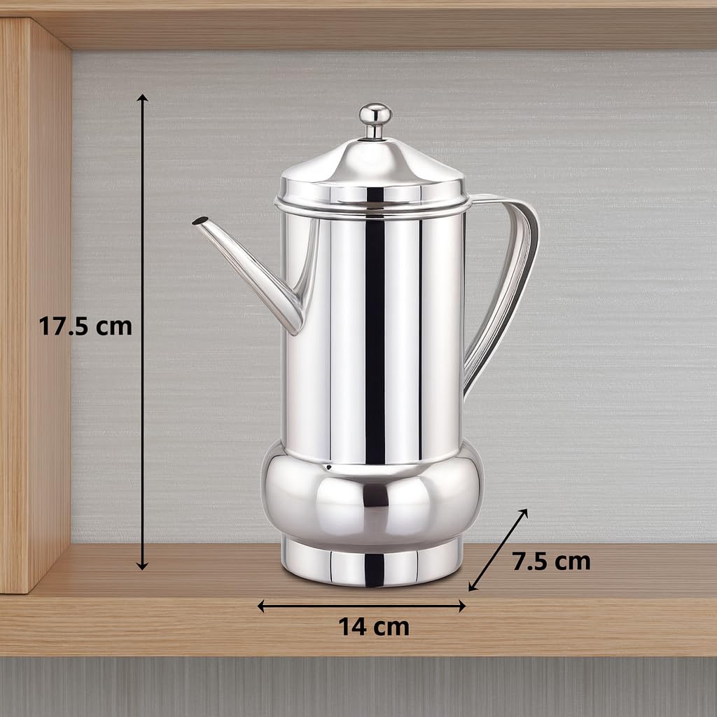 Expresso Creta - Dispensador de aceite de oliva de acero inoxidable a prueba de fugas, almacenamiento de aderezos de ensalada de aceite comestible con tapa para cocina, restaurante, barbacoa (500 ml)