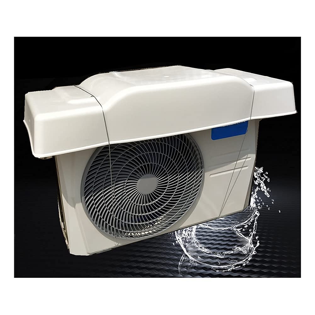 QYMYOZ Outdoor Air Conditioner Cover, 4mm Thick Waterproof Plastic Sunshade, Dustproof & Snowproof with Fixed Metal Cable - Weatherproof Window Protection.