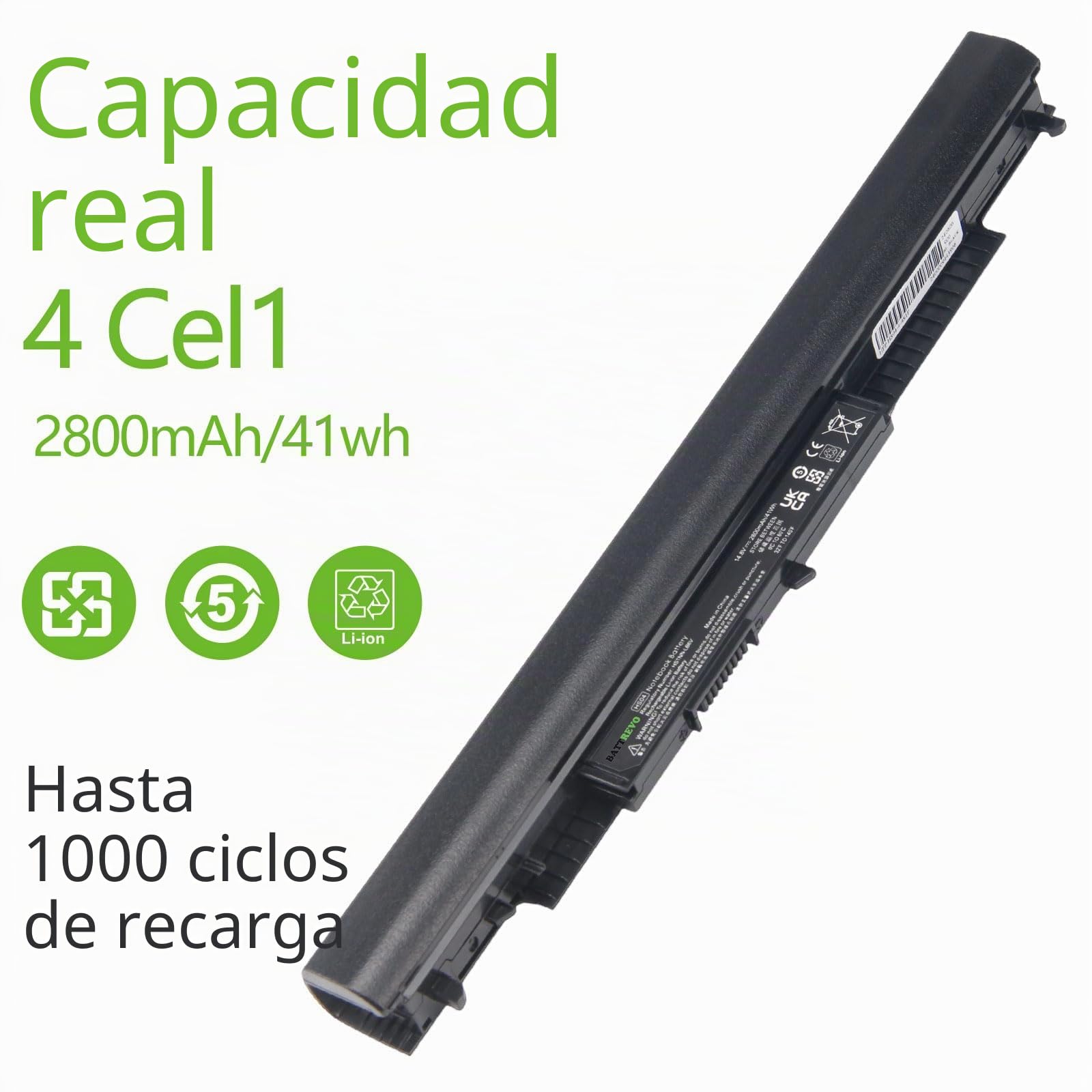 HS04 Batería 41Wh/2800mAh HS03 para Portátil HP 807957-001 807956-001 para HP 240 G4 245 G4 246 G4 250 G4 807611-421 807612-421 HSTNN-LB6V HSTNN-LB6U 15-AF067SA 15-BA042NG TPN-I119