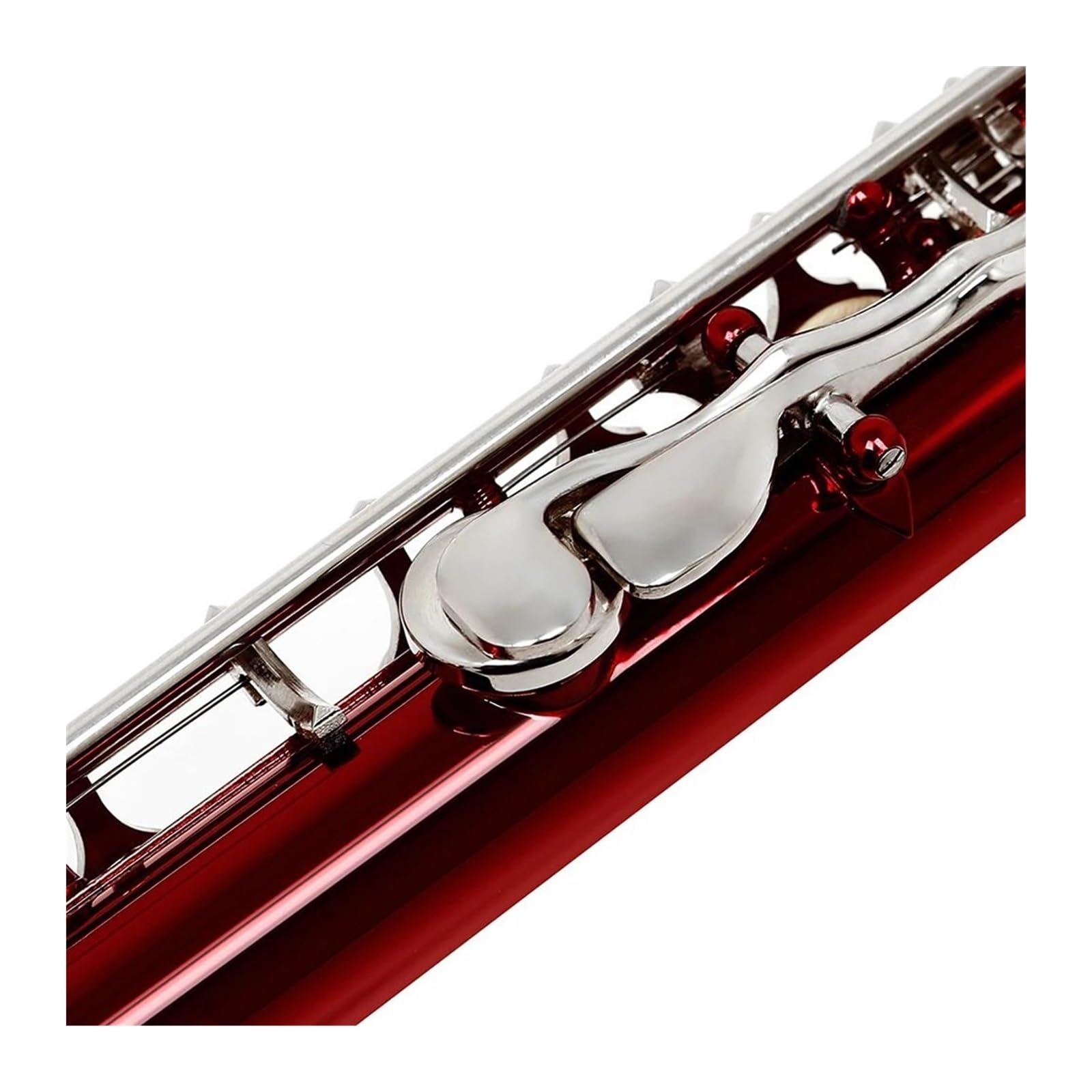 Flauto Do Foro Chiuso Strumento a fiato con flauto traverso rosso in cupronichel da concerto occidentale a 16 fori