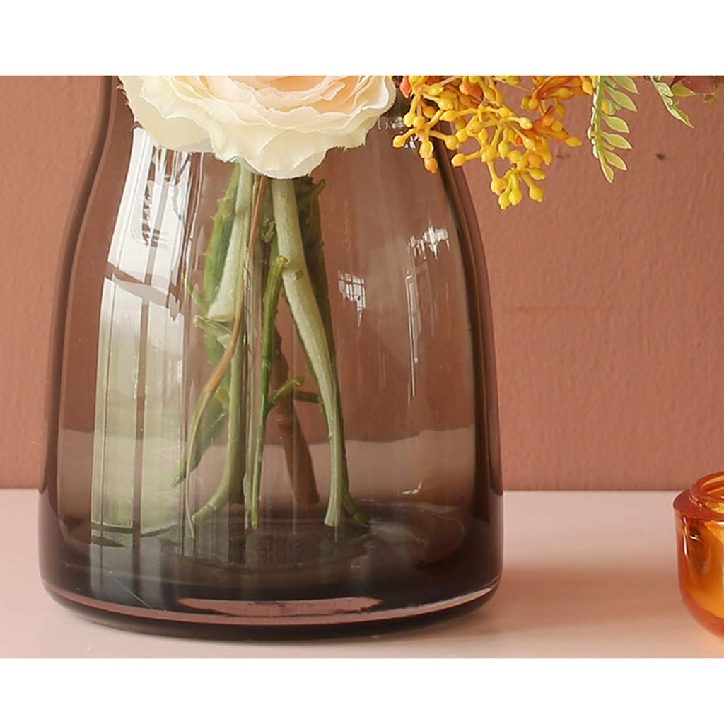 YYDS Set di vasi di fiori artificiali con vaso di vetro Set di fiori finti piante mazzi di fiori finti per la casa/camera da letto/salotto/sala da pranzo decorazione fiori artificiali