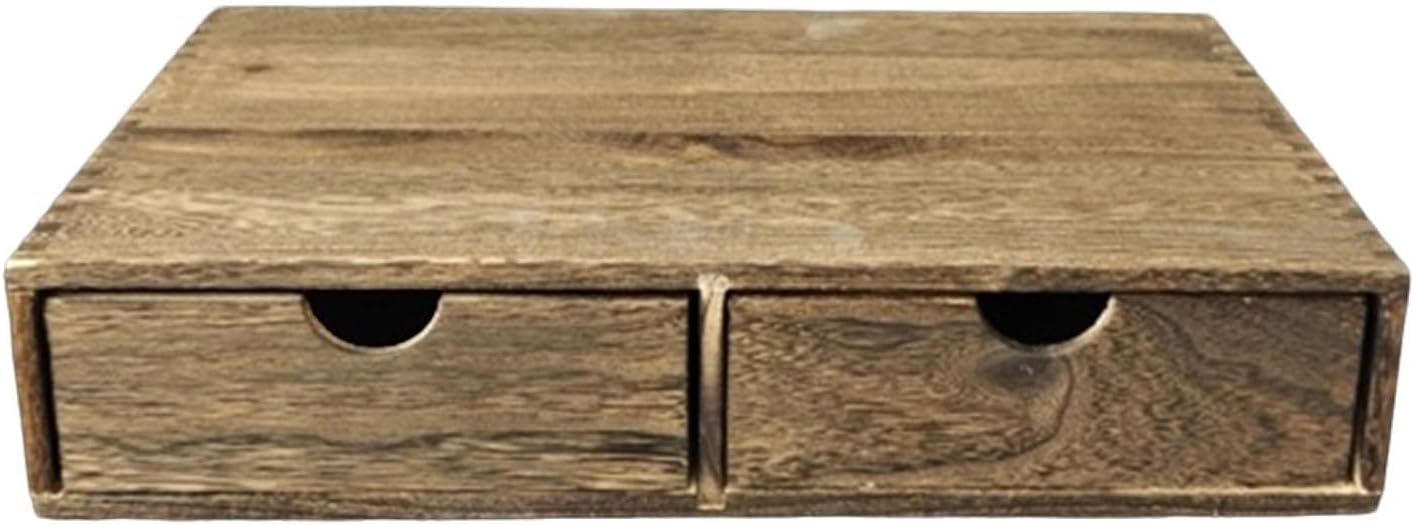 Coffee Pod Holder Vintage for Capsules,Counter Organization,Wooden Organizer,2 Drawers for Office Home Coffee Counter Kitchen, Retro (Dark Brown)