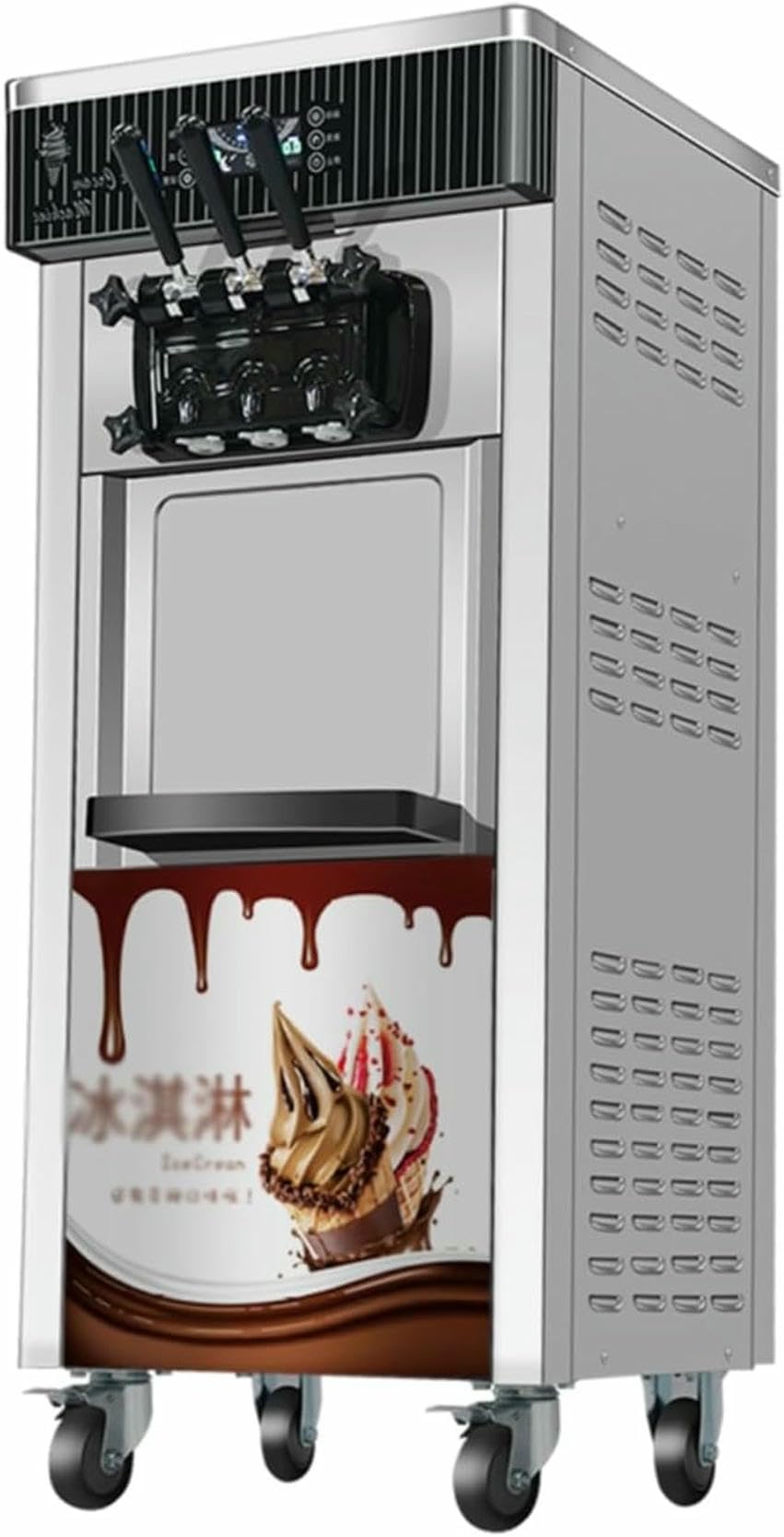 Ice Cream Maker Machine Ice Cream Maker Commercial Coolers Mobile Tricolor Flavor Sweet Cones Freezing Equipment Vending Machine