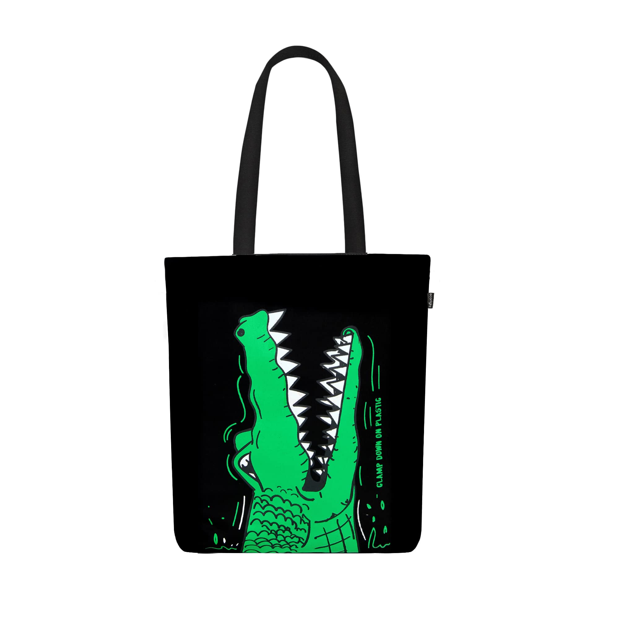 Ecoright Tote Bag for Women with Zipper, Small Tote Bag, Canvas Bag, Reusable Cotton Bag for Beach, Grocery, School & Work