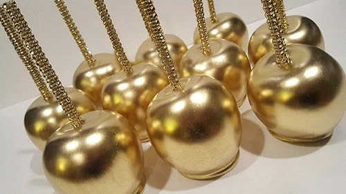 Miniatura 7 de 32 palitos de bambú de manzana, brochetas puntiagudas de madera de manzana caramelo con diamantes de imitación, envoltura de malla de diamante,