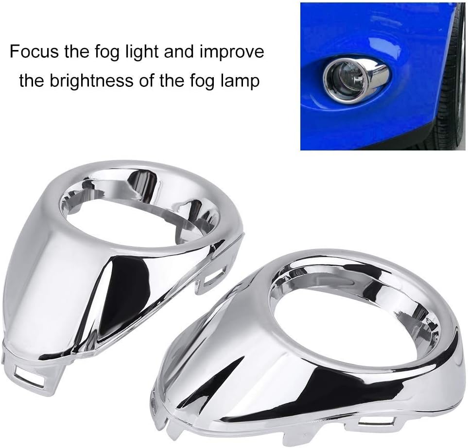 Pair of Fog Light Cover,Front Bumper Fog Light Left & Right Fog Lamp Bezel Cover Trim for Focus 2012-2014,Silver