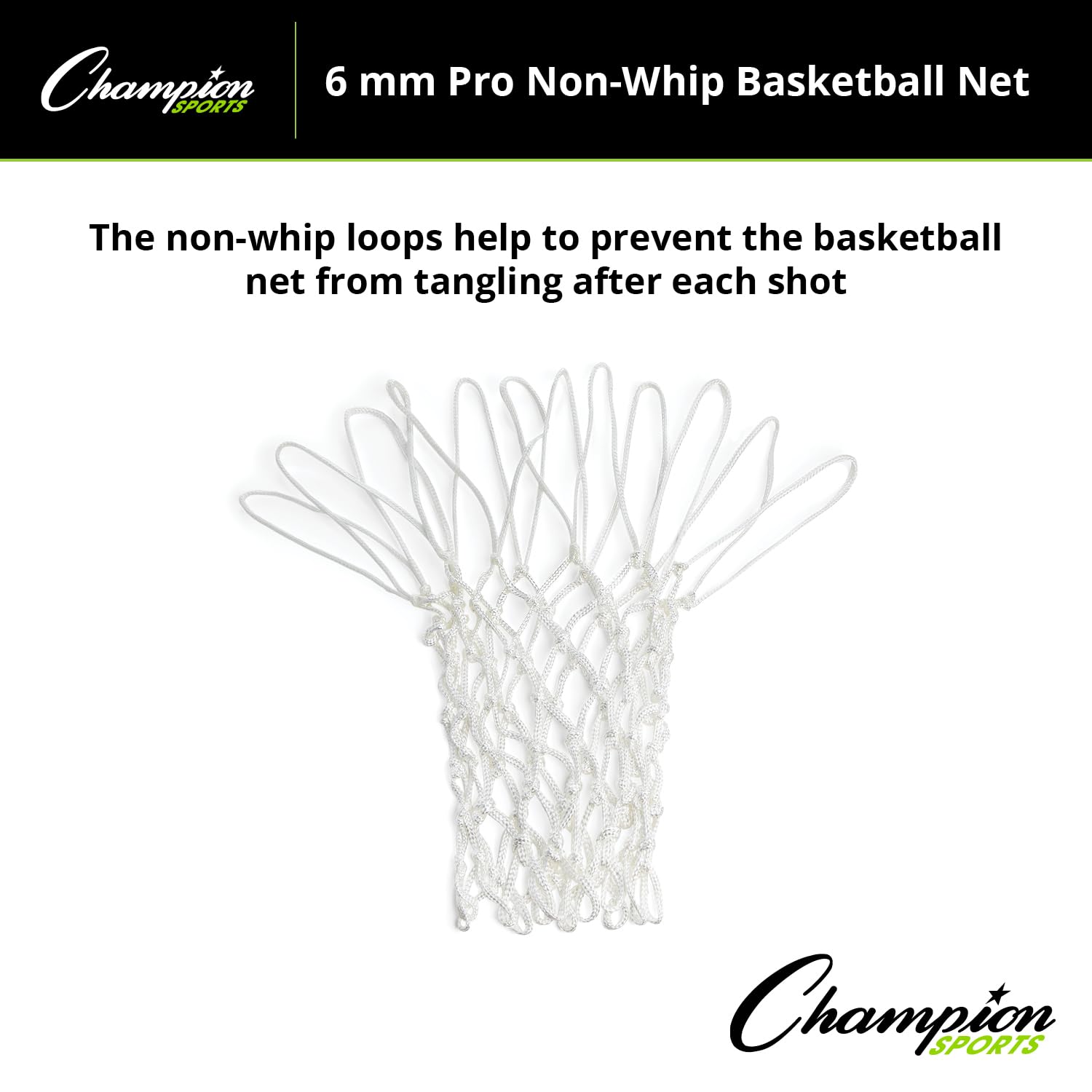 Champion Sports Basketballnetze, ohne Peitschen, Weiß – mehrere Stile