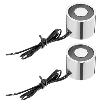 2Pcs DC 24V Round Solenoid Electromagnet 6.6LB/3Kg Electric Magnet Electric Lifting Magnet for Automation Equipment