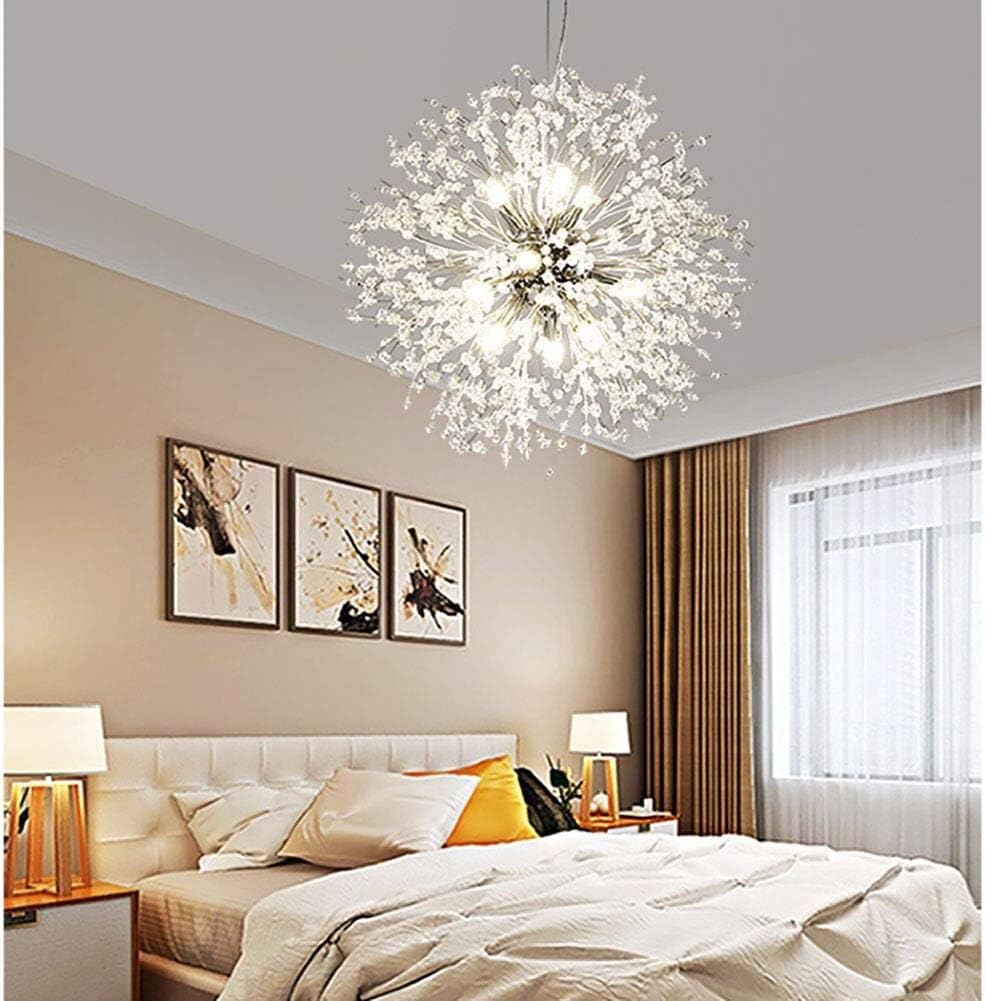 Ganeed Vintage K9 Chiaro Lampadari Di Cristallo, Illuminazione A Soffitto, Illuminazione A Sospensione A Filo Montato Apparecchio Con 3 Luce Per Soggiorno Ristorante Portico Corridoio (Nero